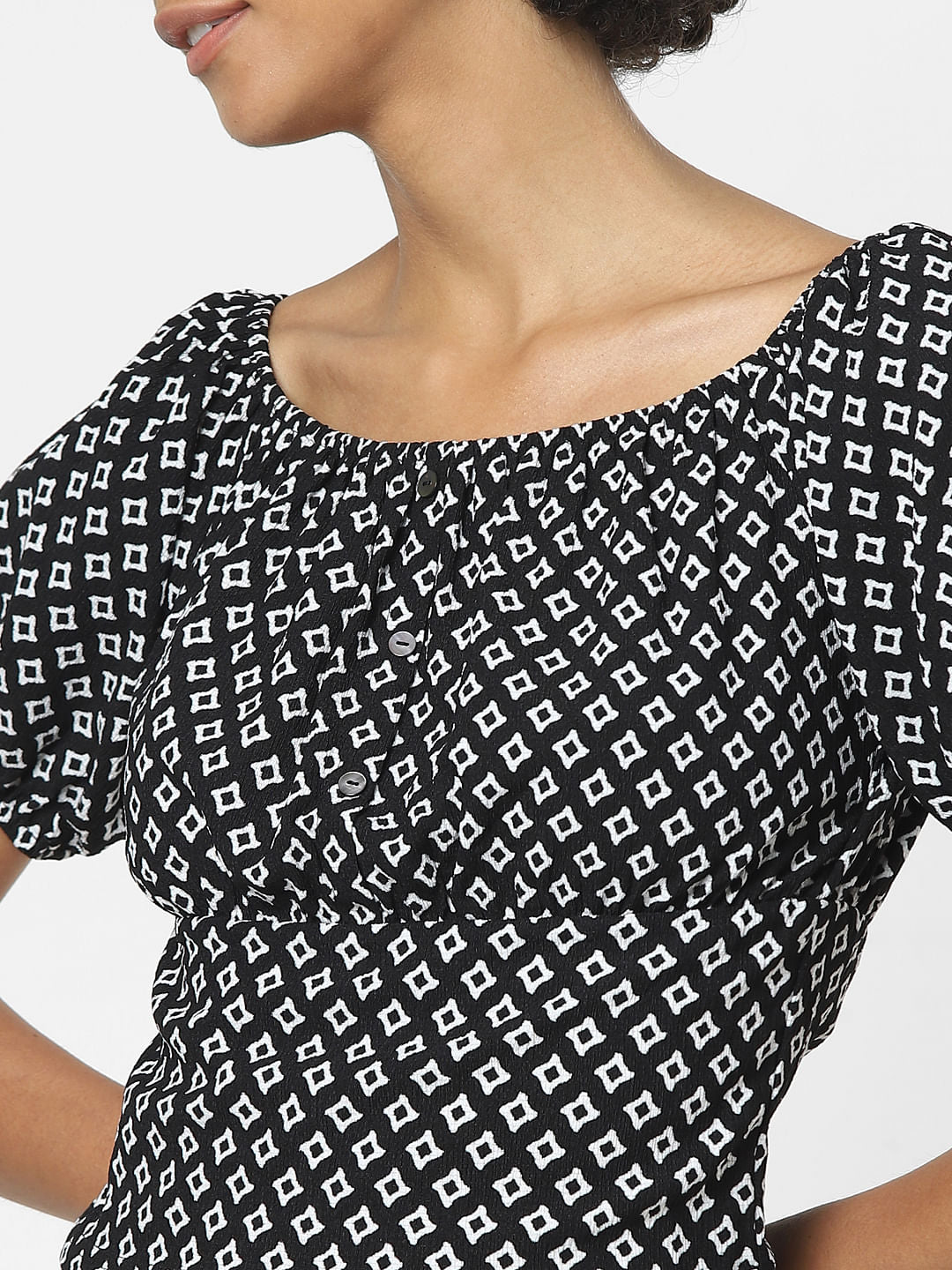 Black All Over Print Top