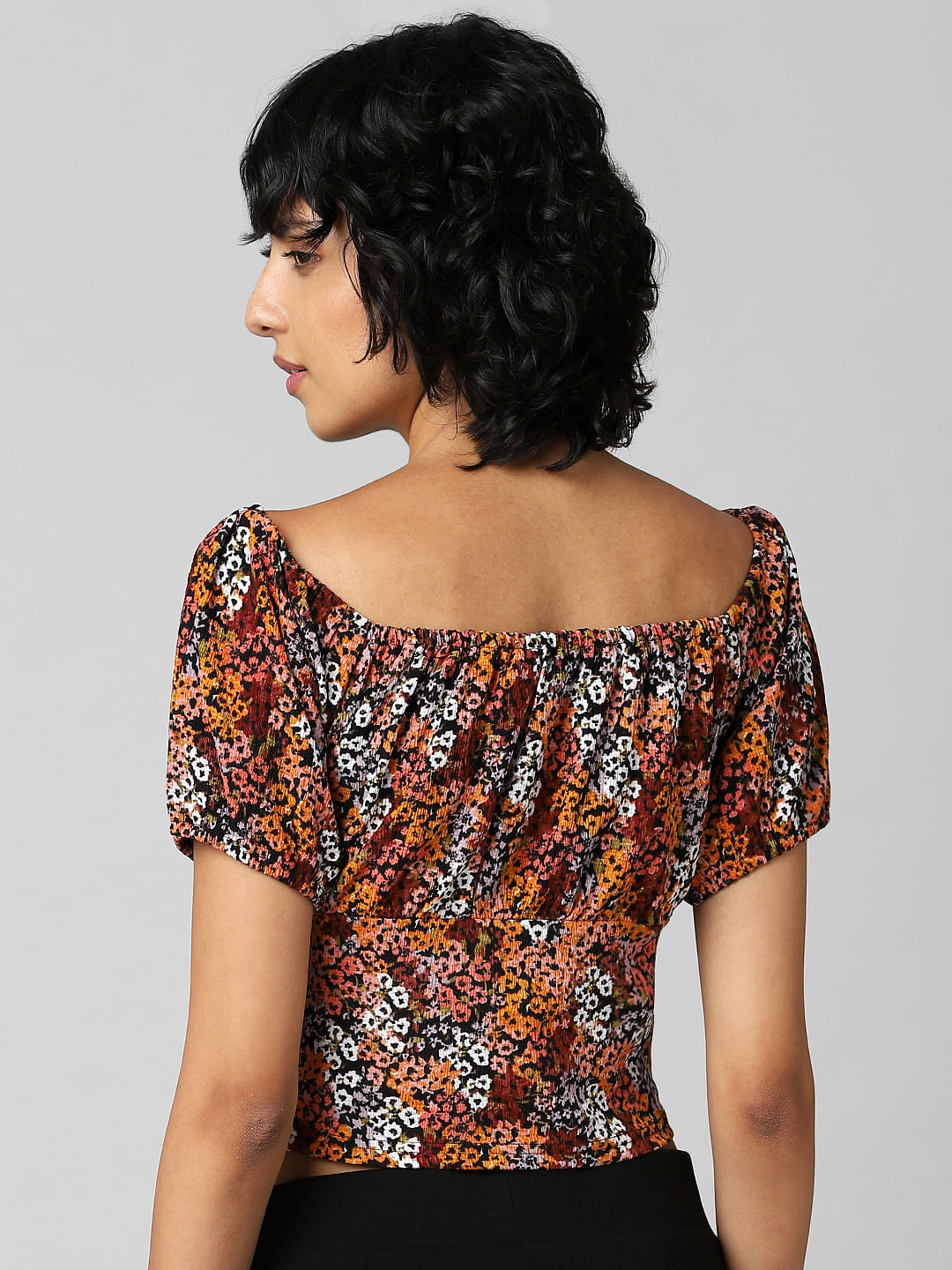Brown Floral Top