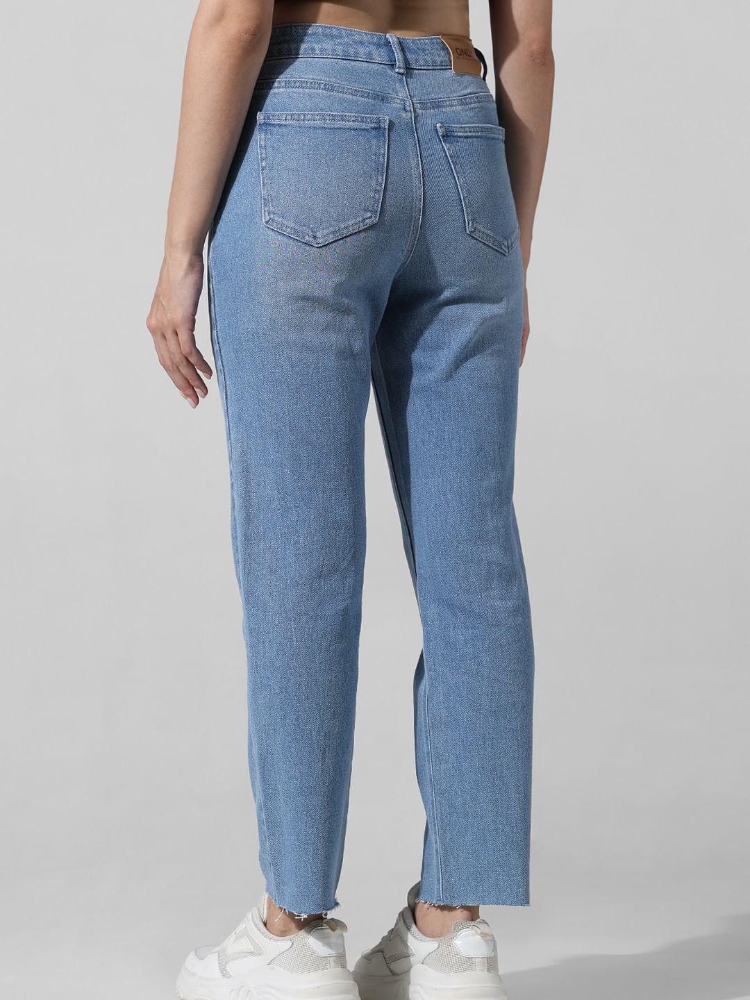 Light Blue High Rise Straight Fit Jeans