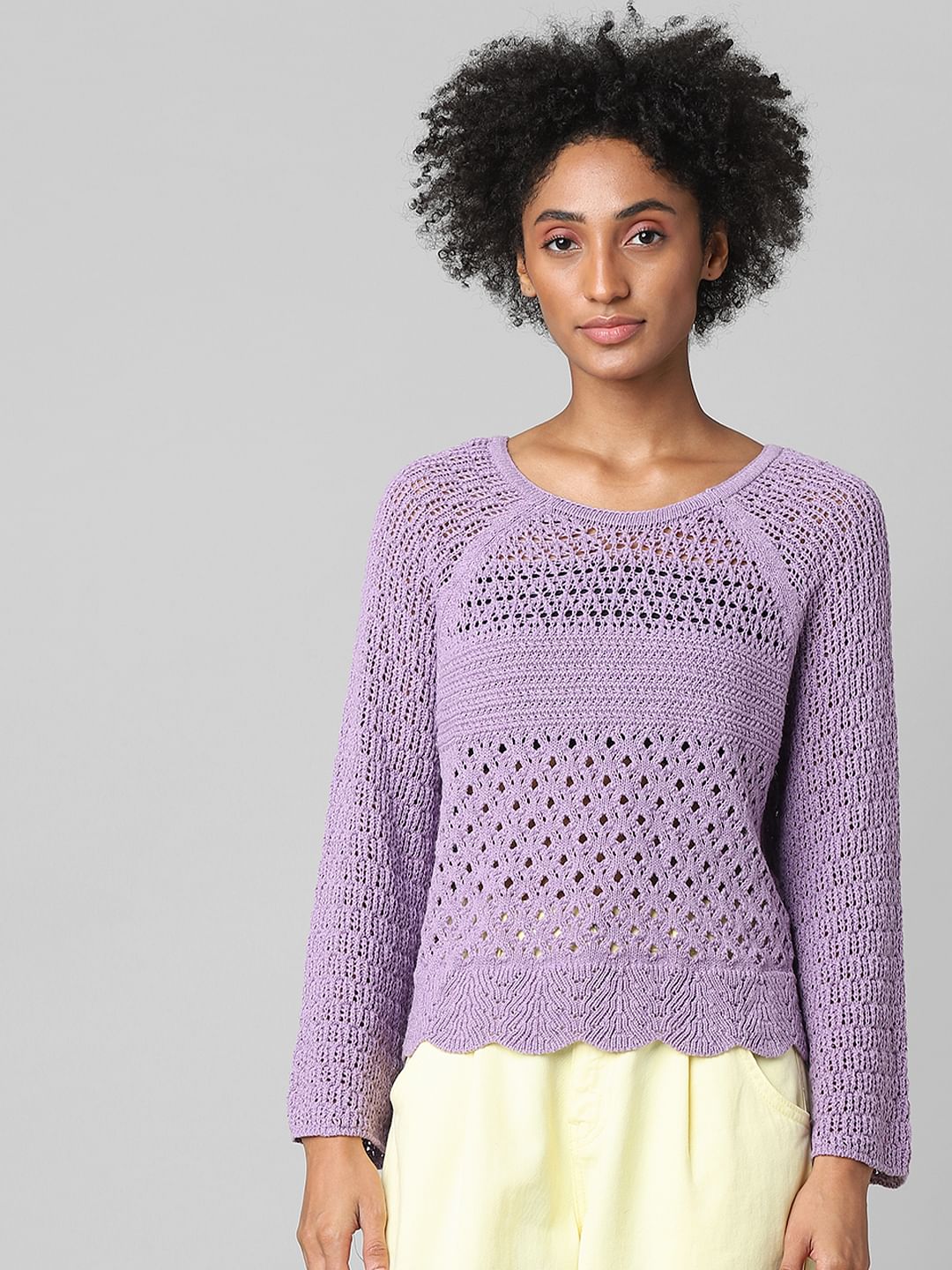 Purple Cut-Out Pullover