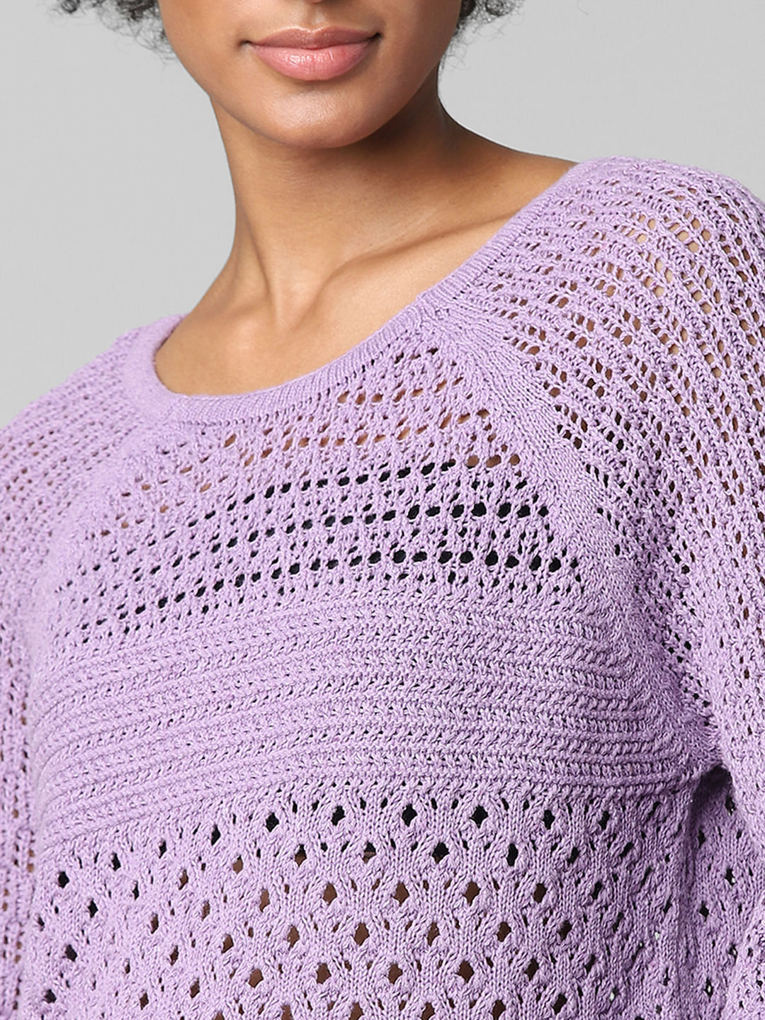 Purple Cut-Out Pullover