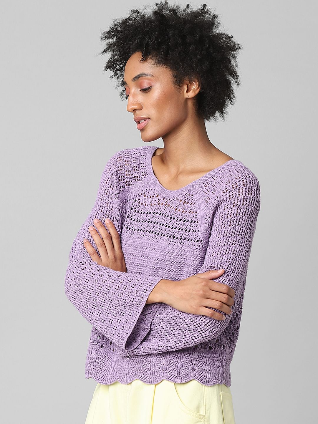 Purple Cut-Out Pullover