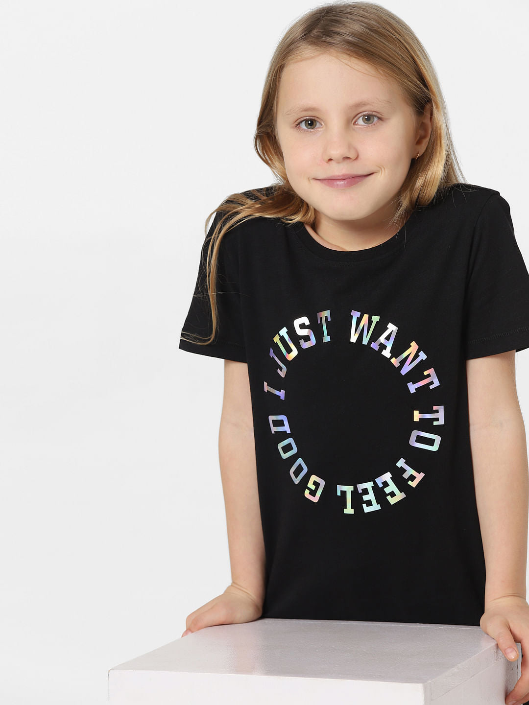 Black Foil Print T-Shirt