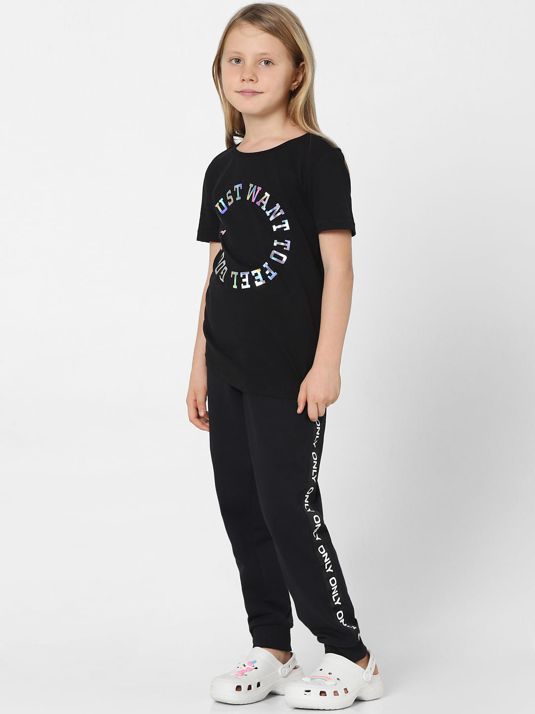 Black Foil Print T-Shirt