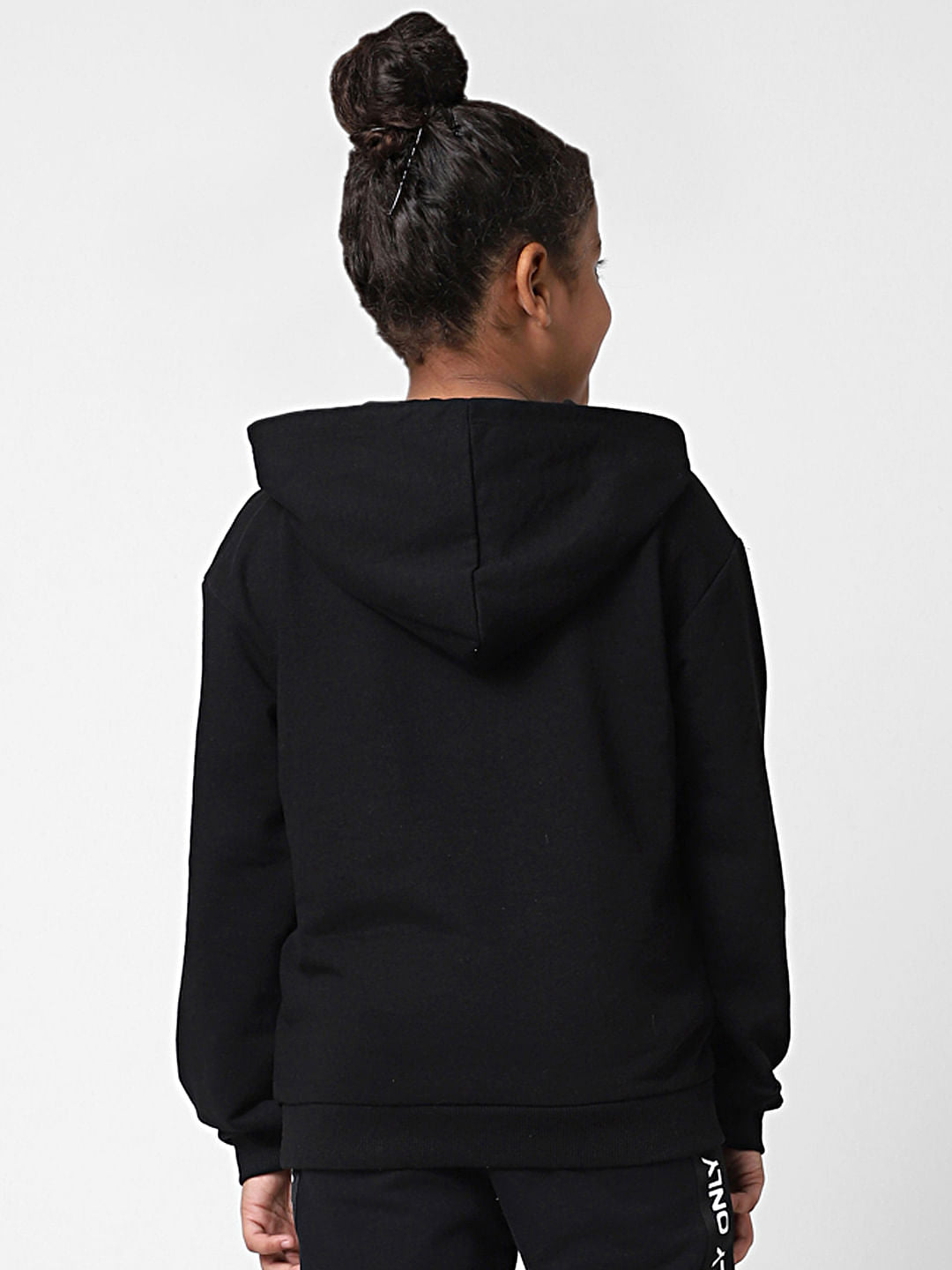 Girls Black Foil Text Print Sweatshirt