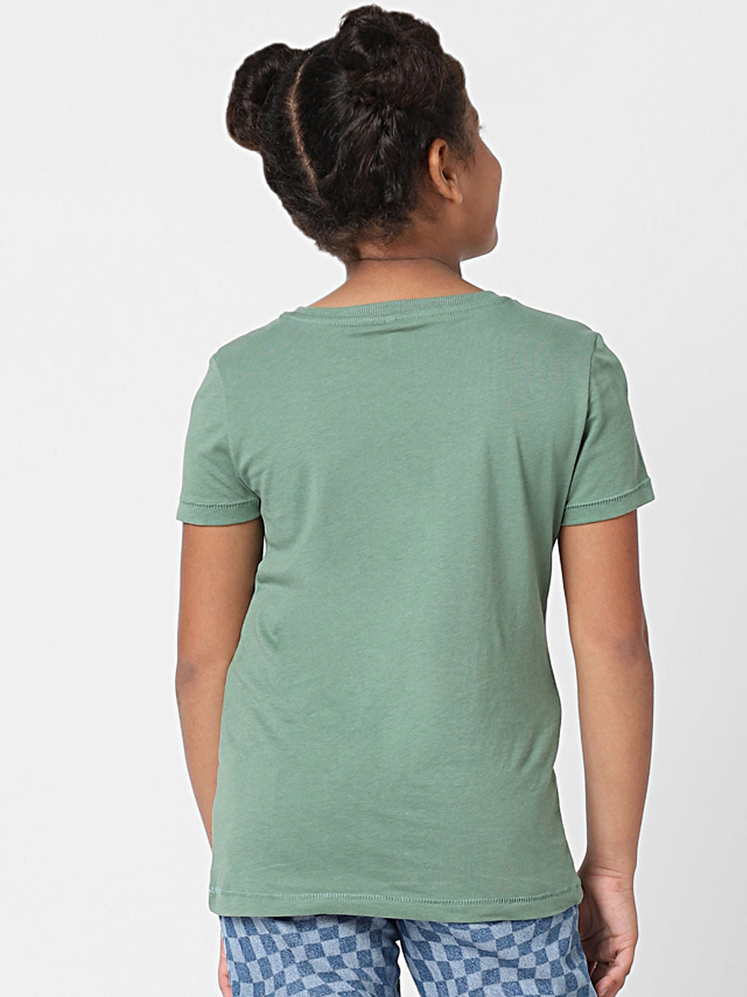 Girls Green Foil Print T-Shirt