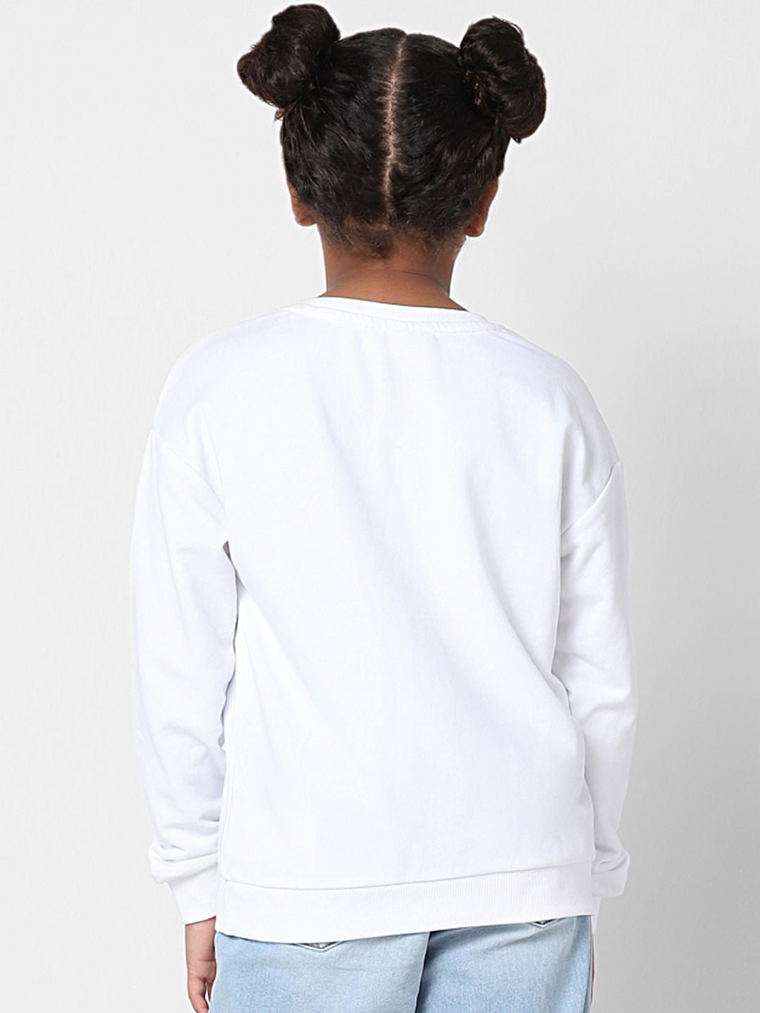 Girls White Saturday Print Sweatshirt