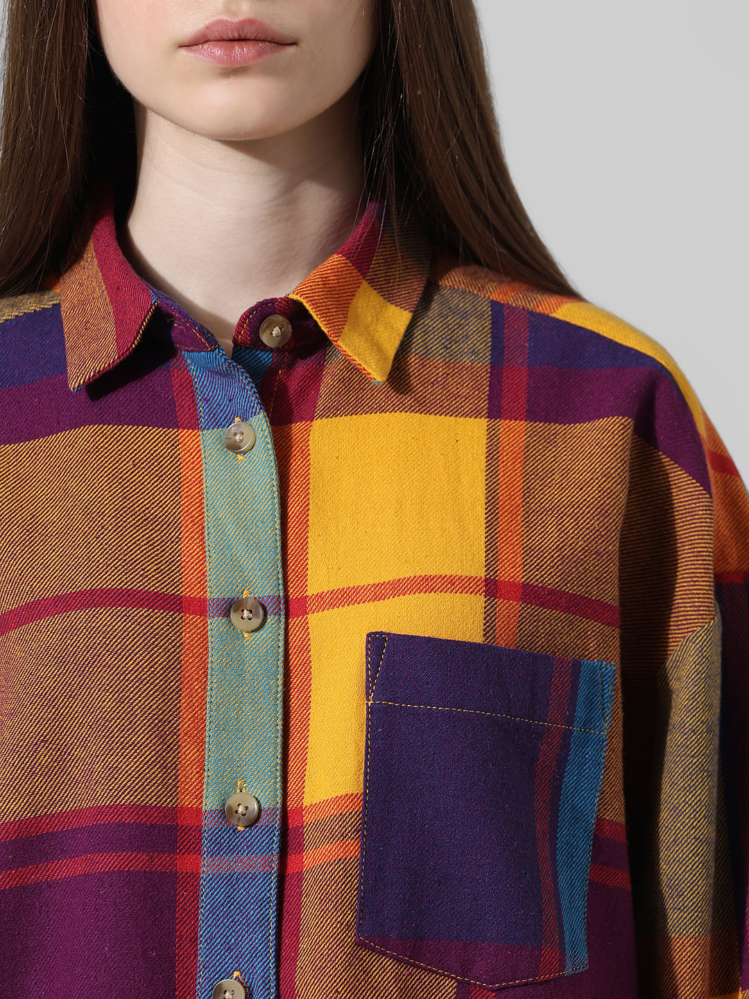 Red Check Oversized Shirt