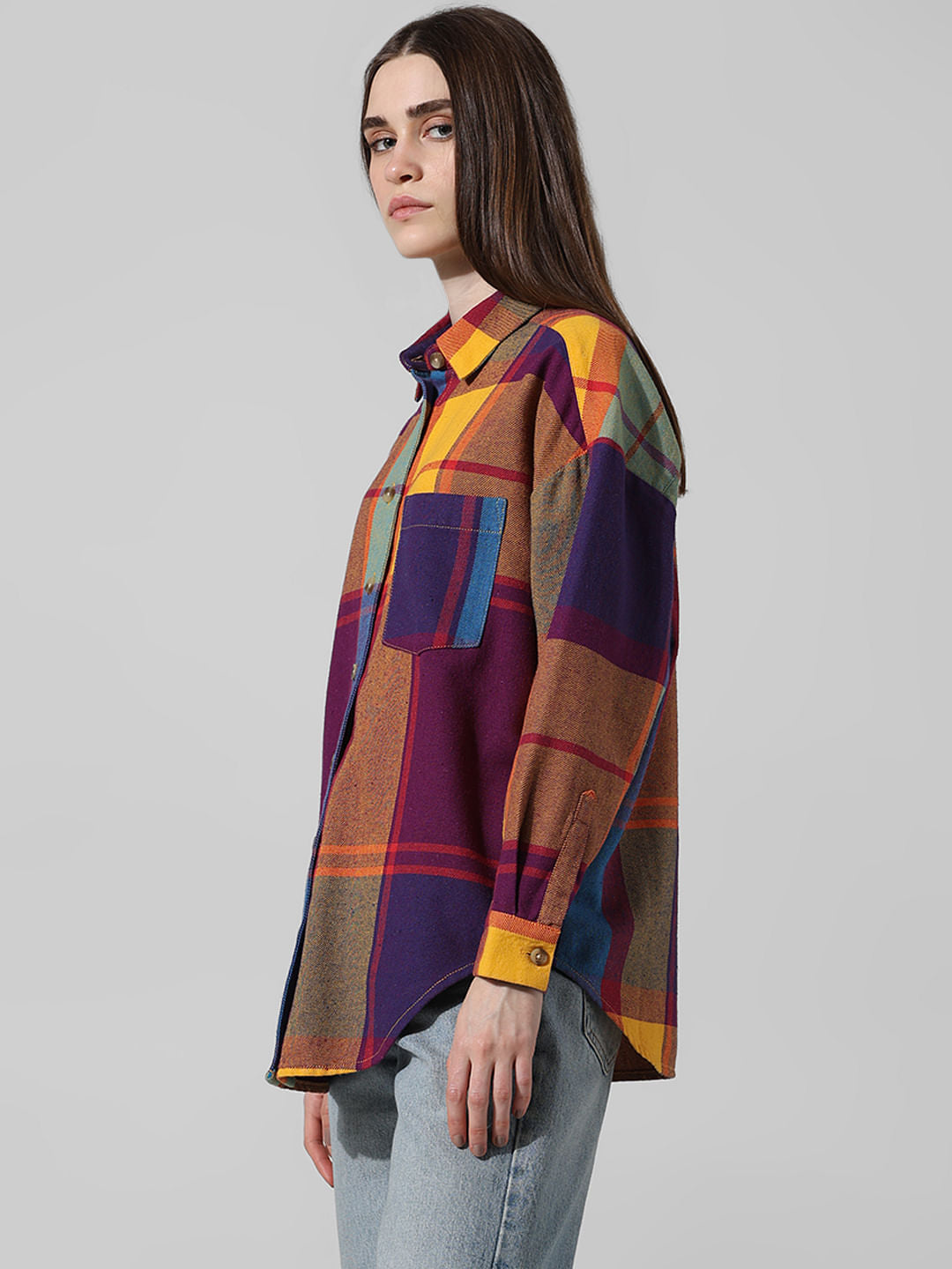 Red Check Oversized Shirt