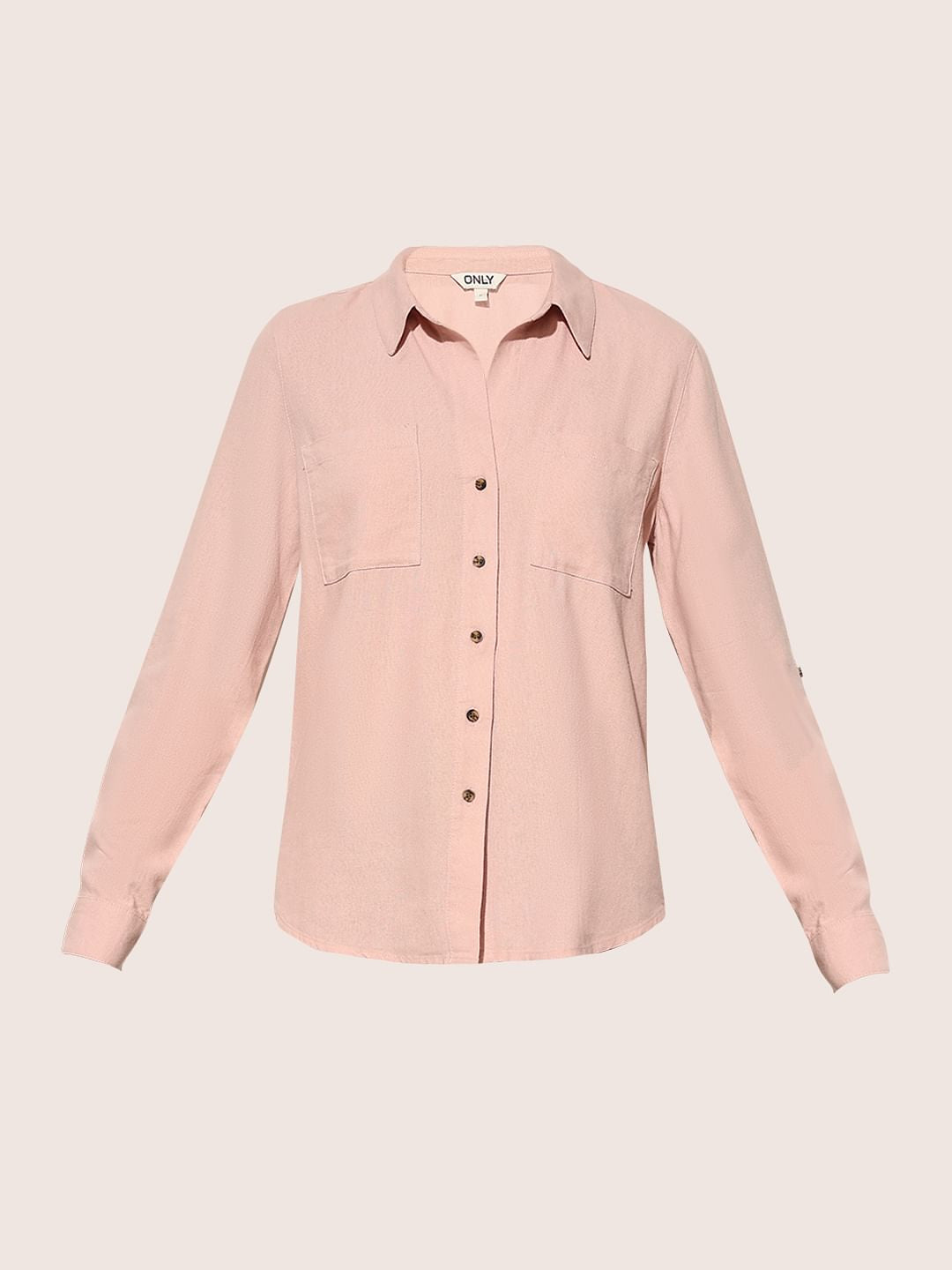 Pink Linen Blend Oversized Shirt