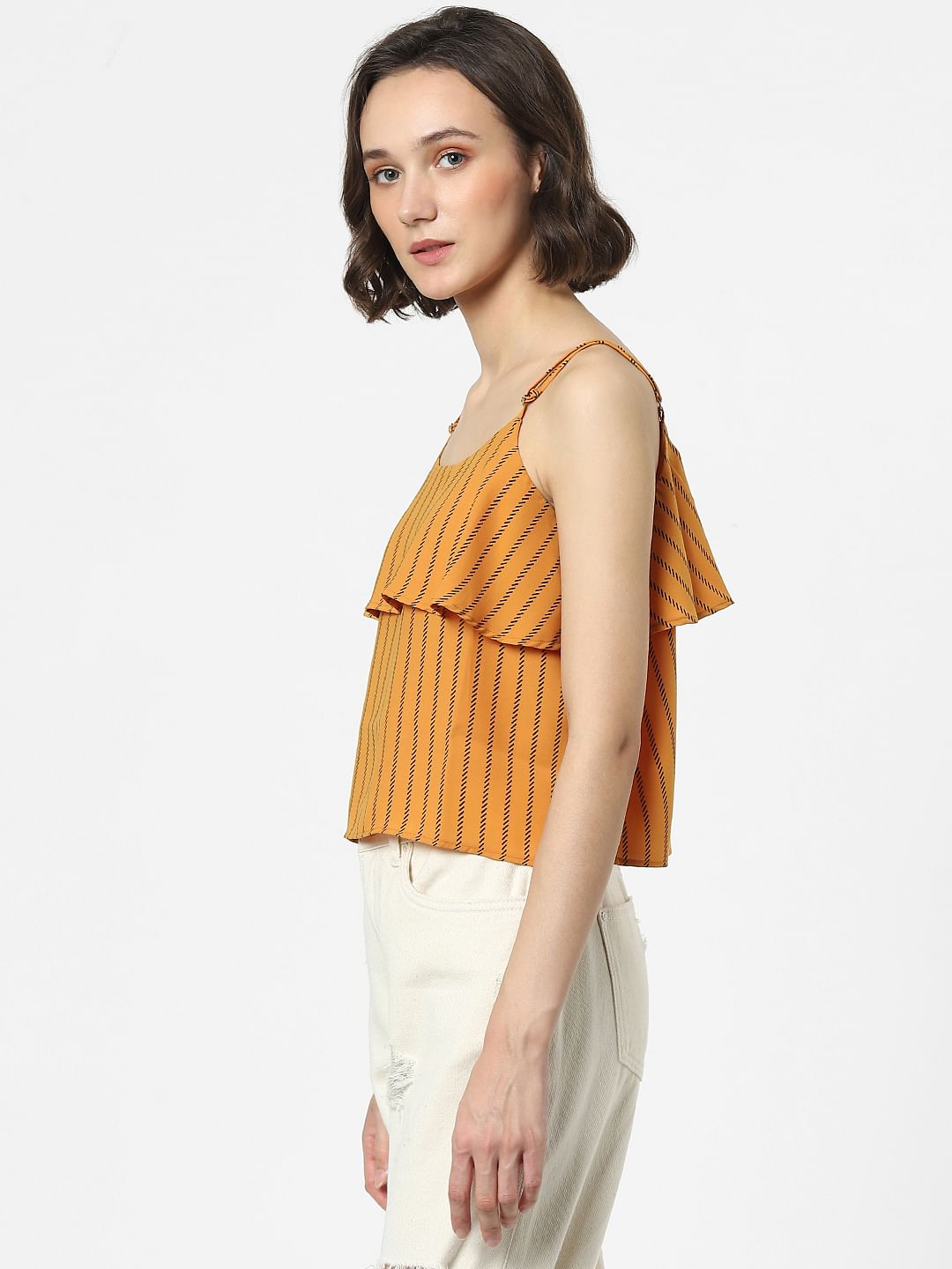 Orange Striped Top