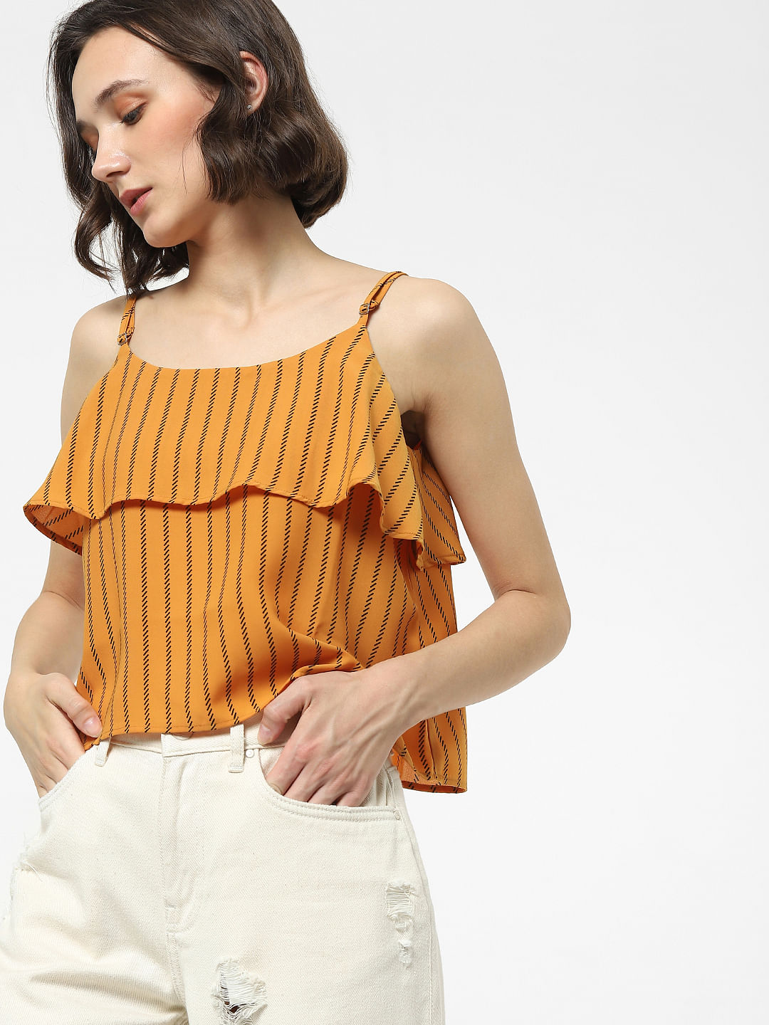 Orange Striped Top