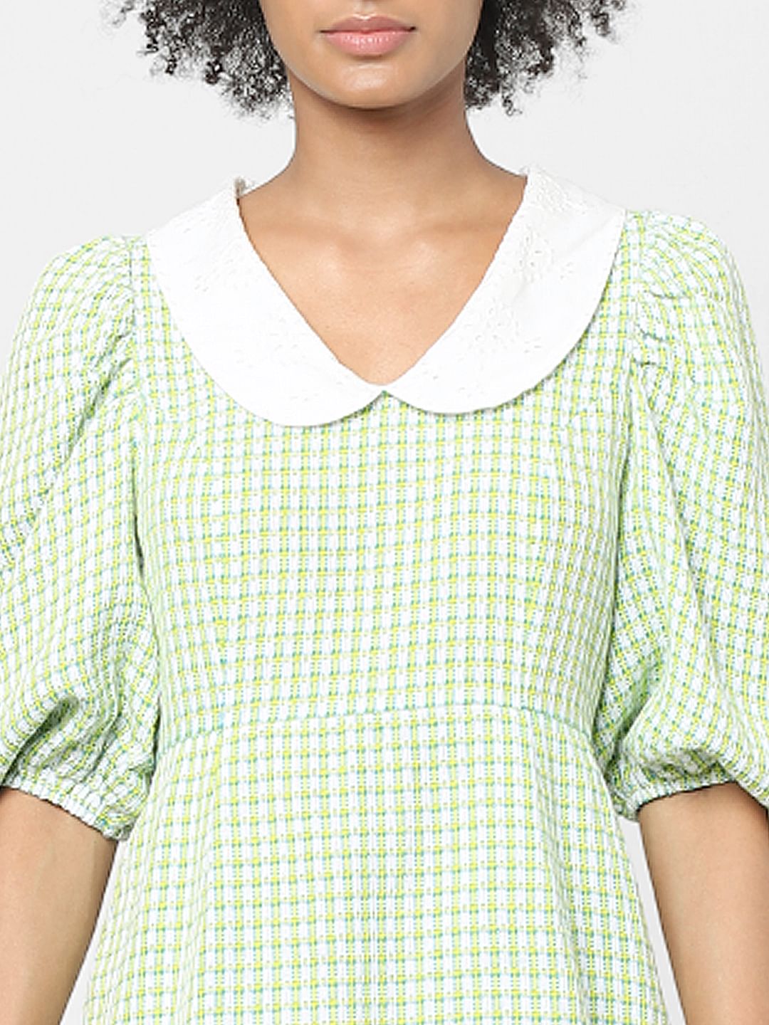 Green Check Tweed Dress