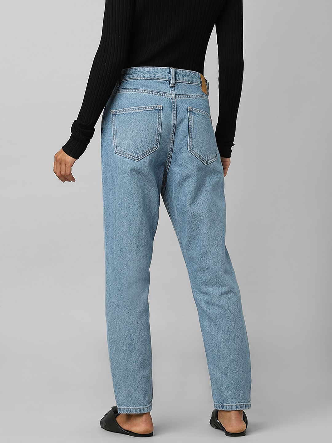 Blue High Rise Mom Jeans