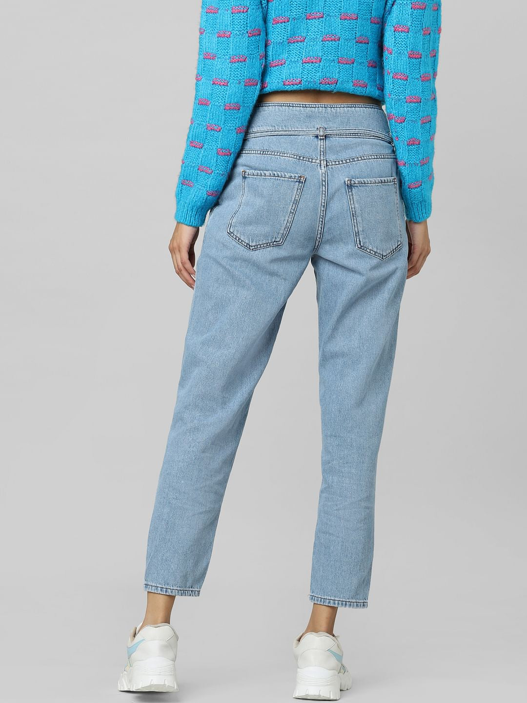Blue High Rise Carrot Fit Jeans