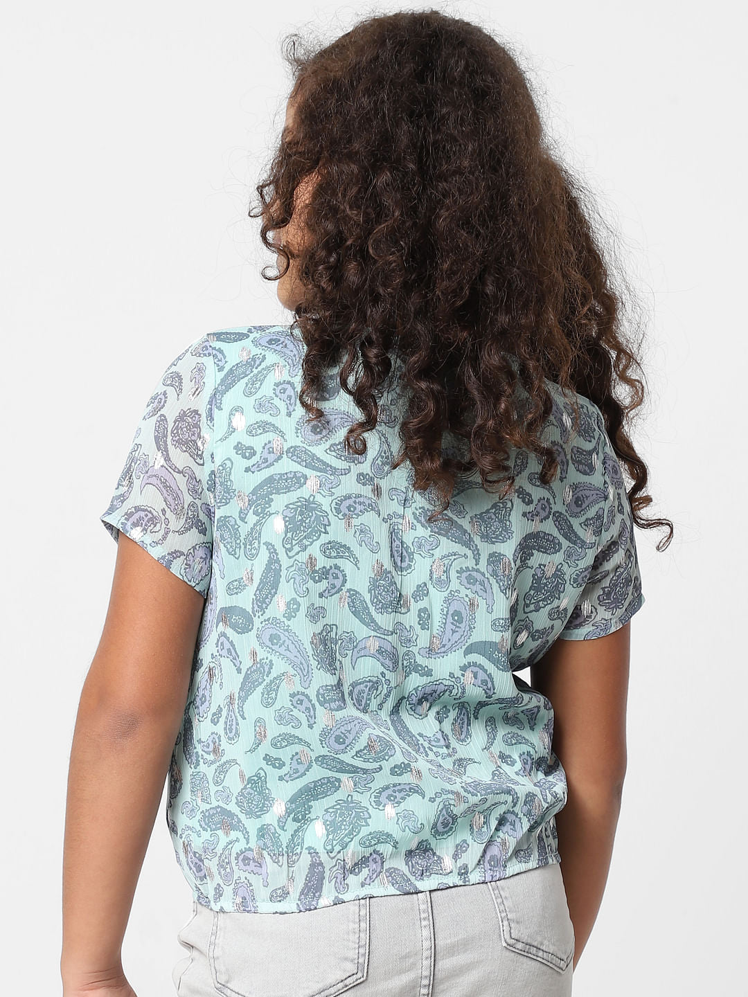 Girls Green Foil Print T-Shirt