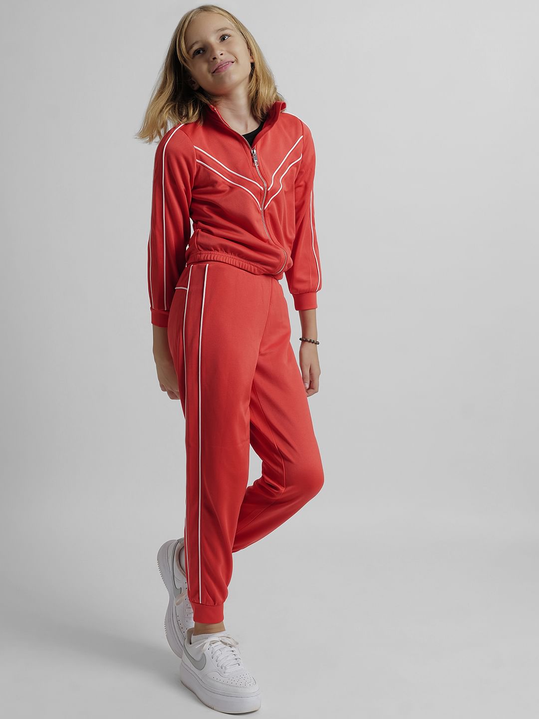 Red Piping Co-Ord Set Sweatshirt