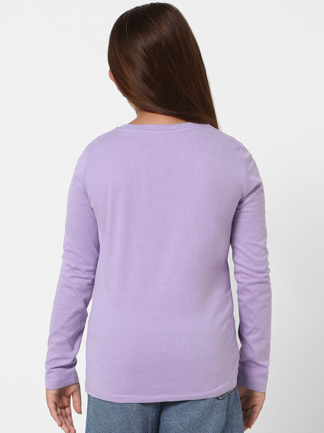 Girls Purple Text Print Top