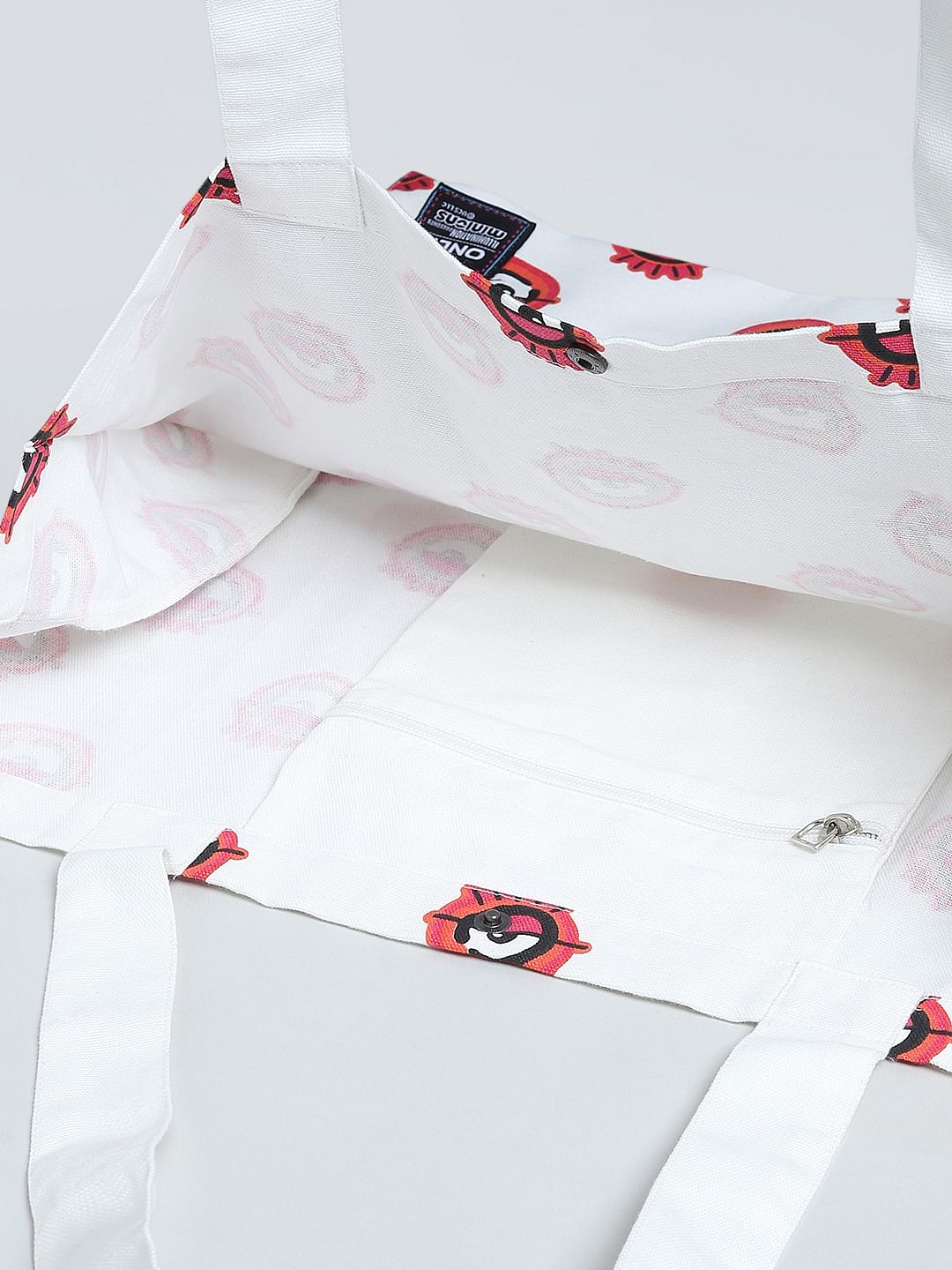 Only X Minions White Graphic Print Tote Bag