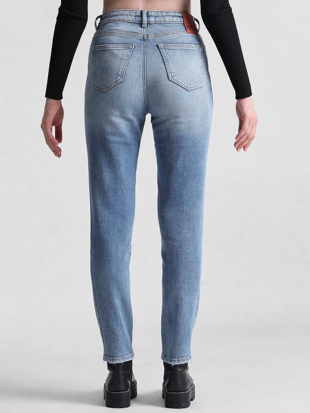 Light Blue High Rise Emily Straight Fit Jeans