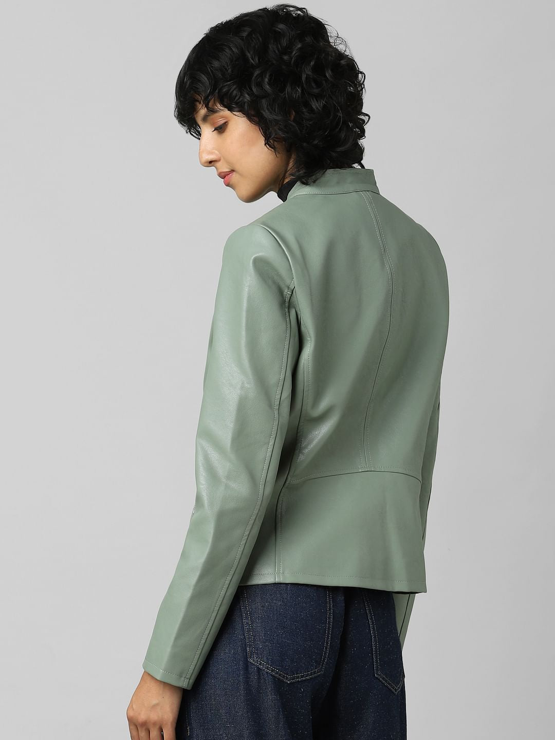 Green Faux Leather Jacket