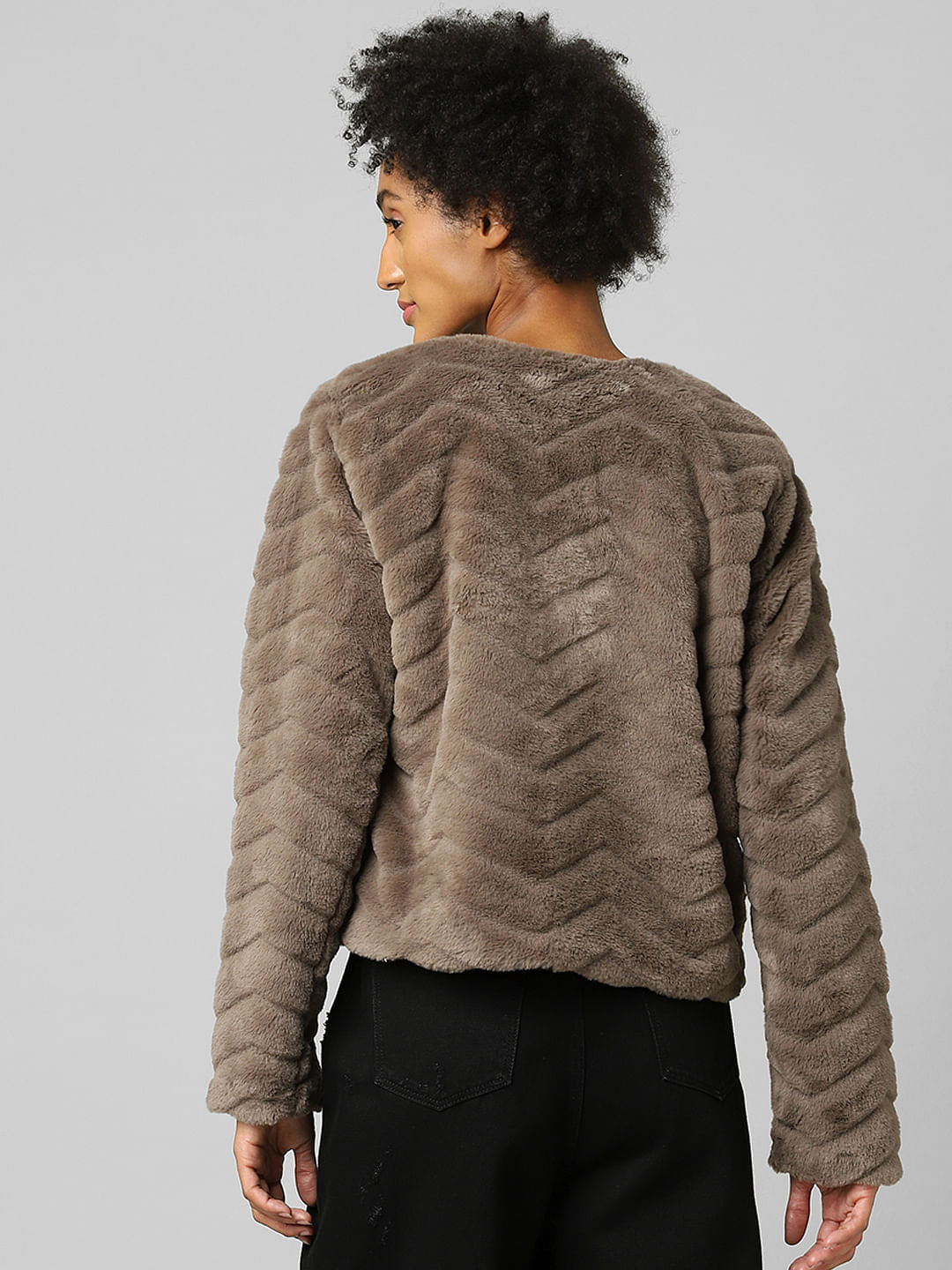 Brown Faux Fur Jacket