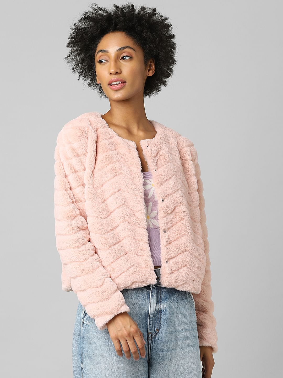 Pink Faux Fur Jacket
