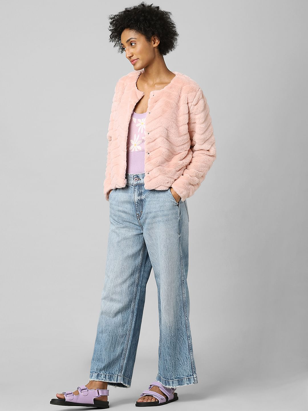 Pink Faux Fur Jacket