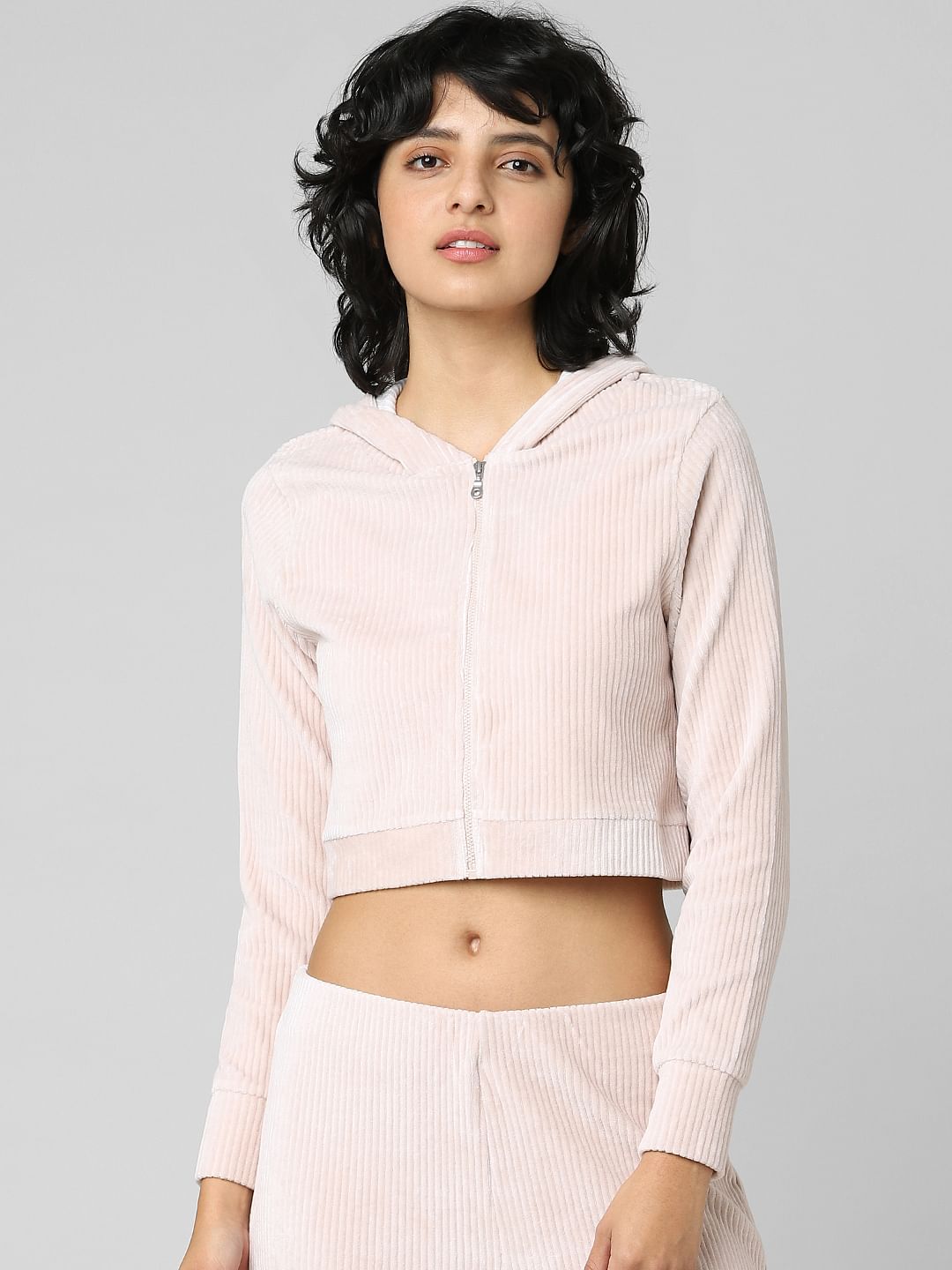 Light Pink Zip-Up Co-Ord Hoodie