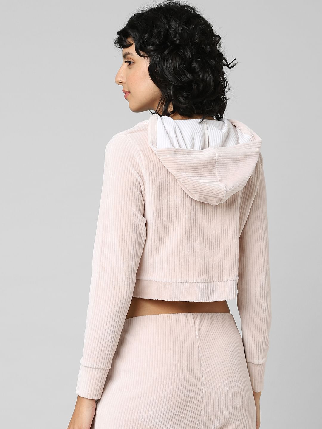 Light Pink Zip-Up Co-Ord Hoodie