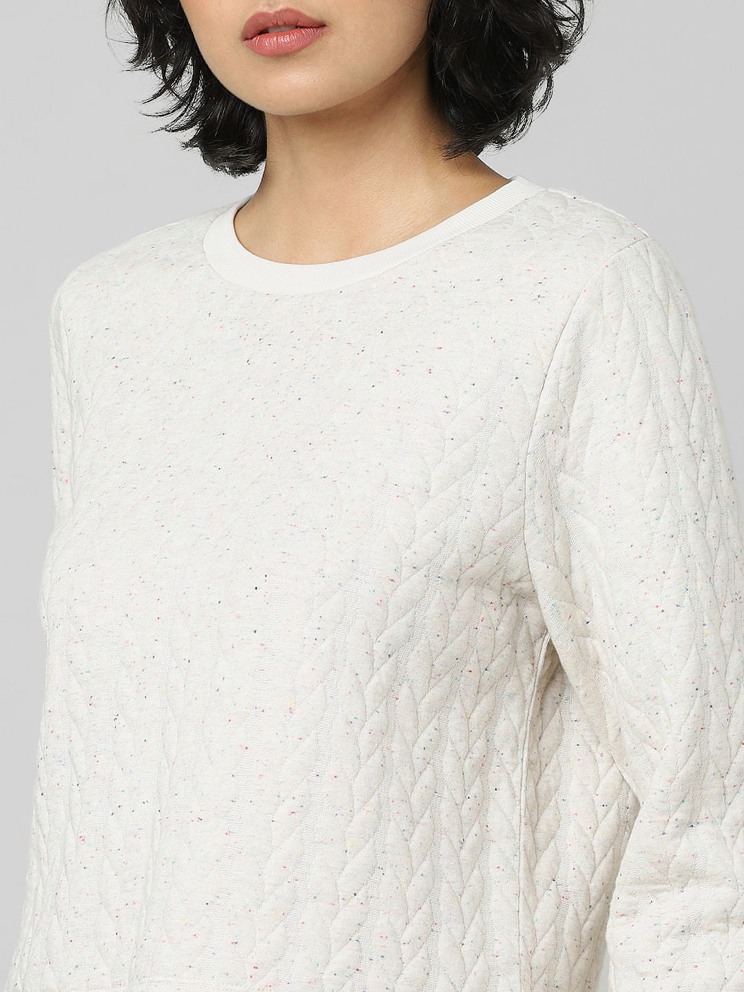 Beige Structured Co-Ord Sweatshirt