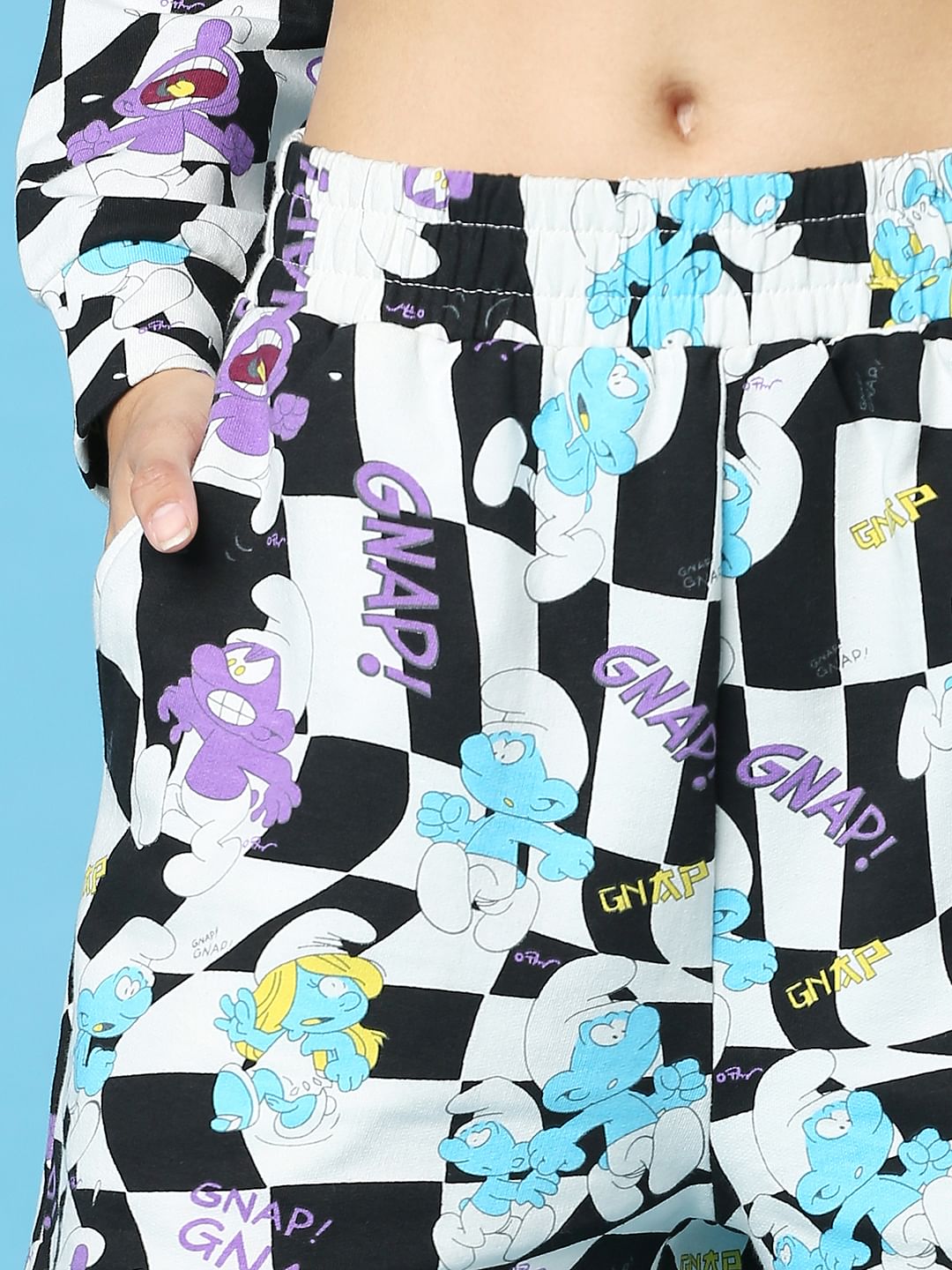 The Smurfs X Only White Check Co-Ord Sweatshorts