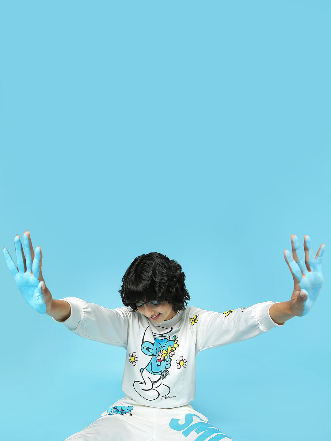 The Smurfs X Only White Printed Co-Ord Sweatshirt