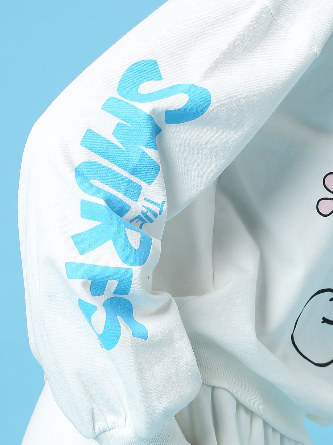 The Smurfs X Only White Printed Co-Ord Sweatshirt