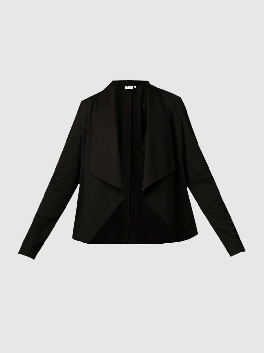Black Cowl Neck Short Blazer