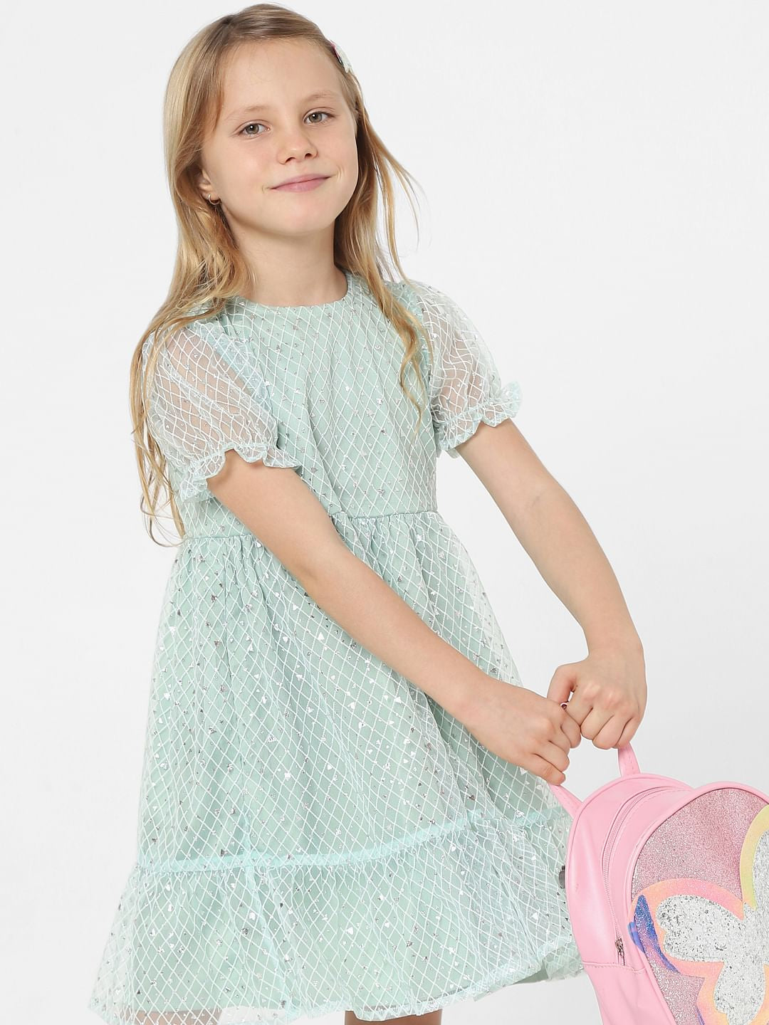 Green Embellished Fit & Flare Dress