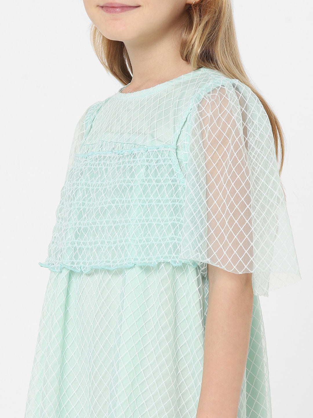 Green Textured Fit & Flare Dress