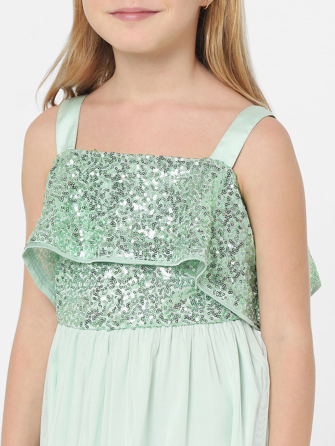 Green Sequin Off-Shoulder Dress
