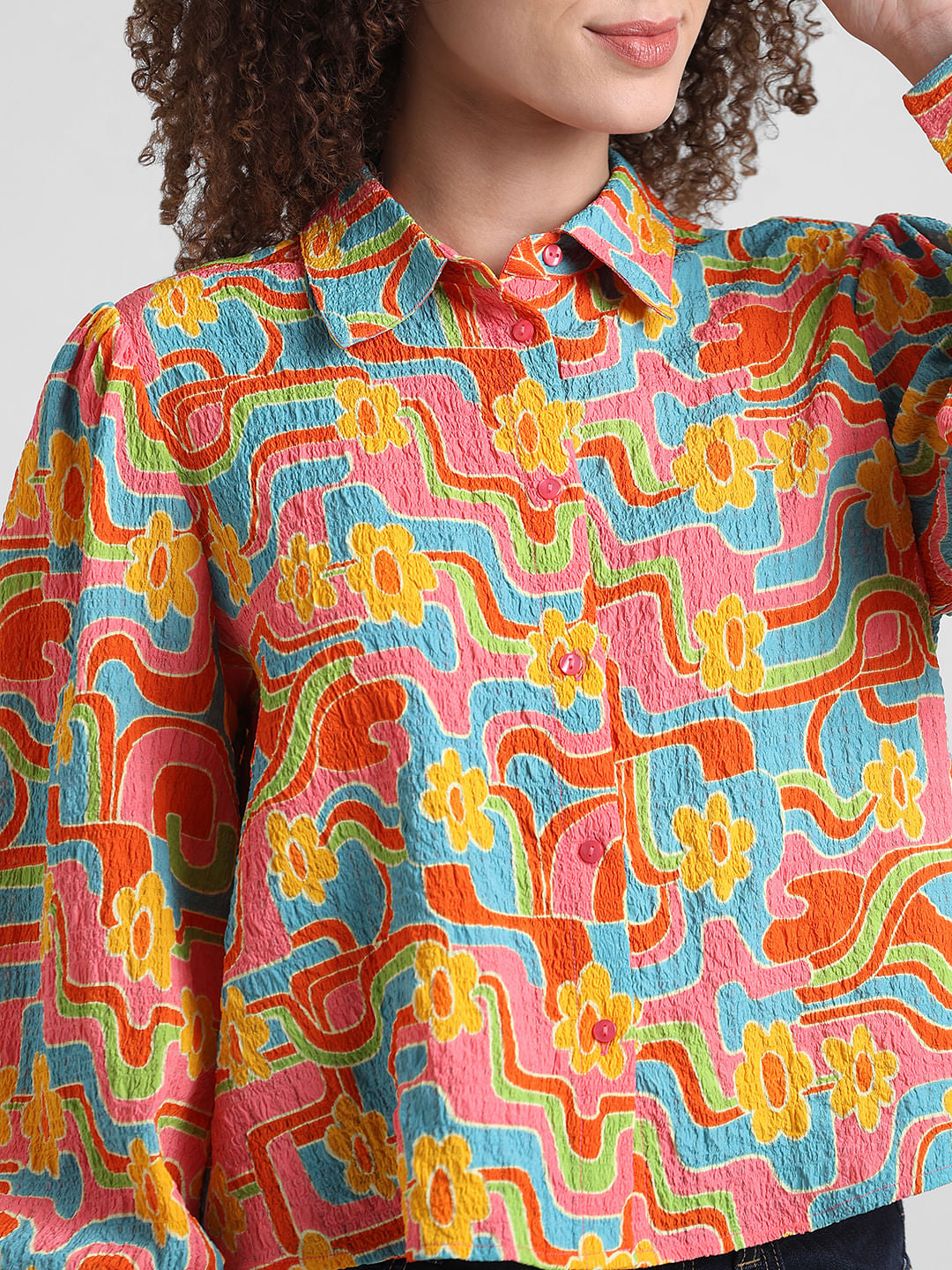 Yellow Abstract Print Shirt