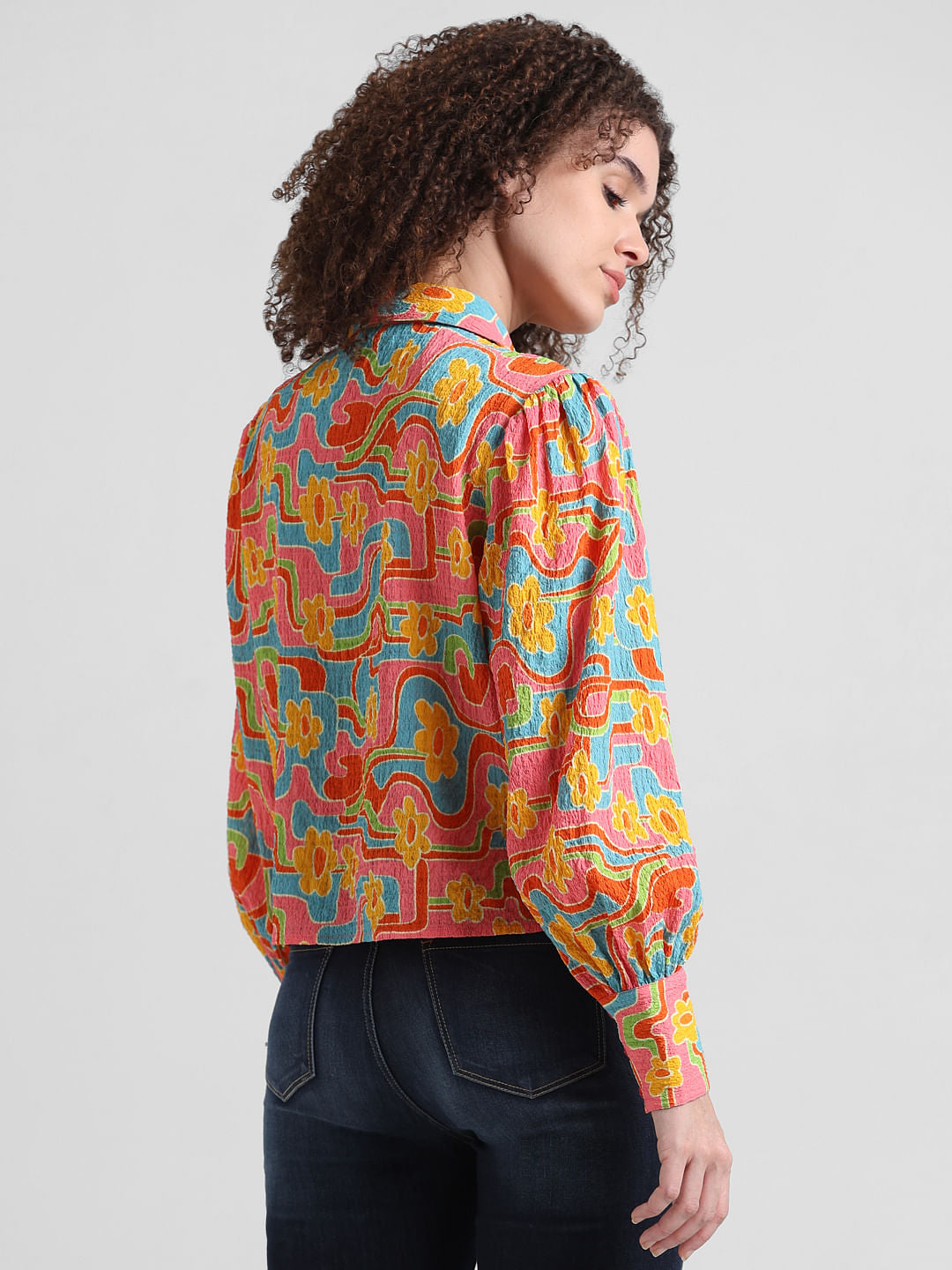 Yellow Abstract Print Shirt
