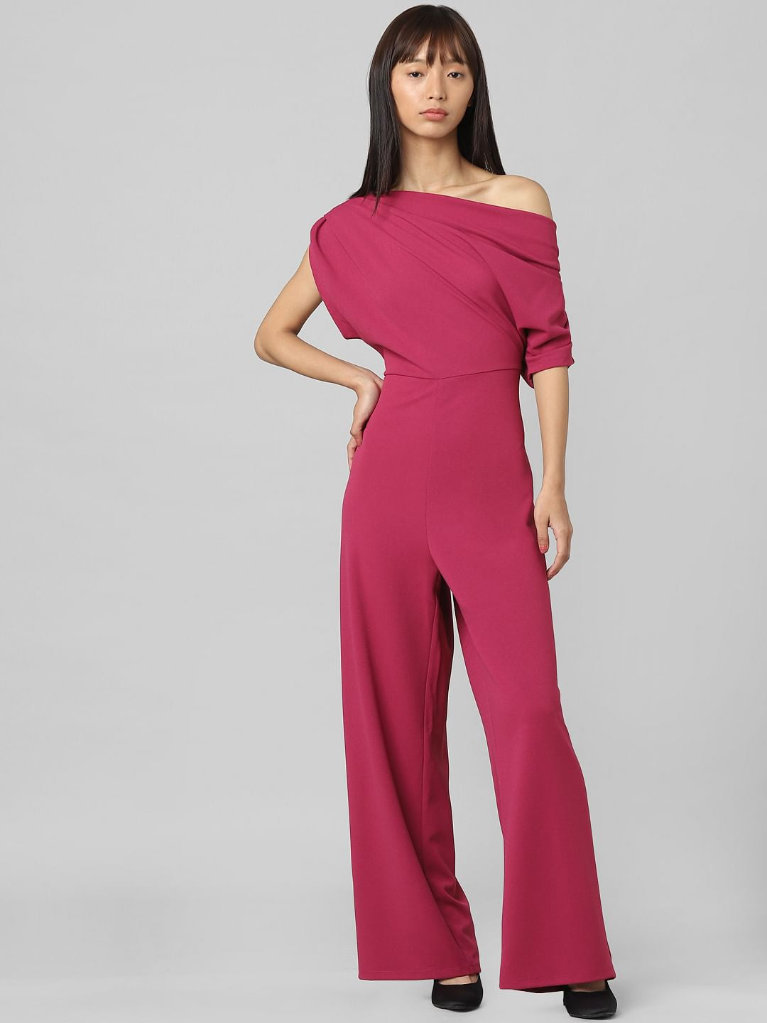 Pink One-Shoulder Jumpsuit