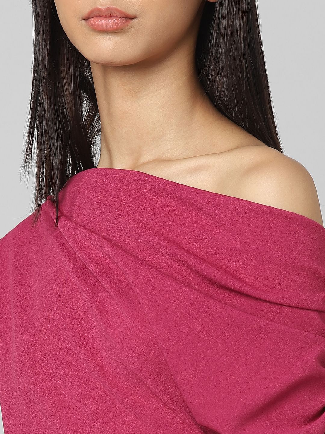 Pink One-Shoulder Jumpsuit