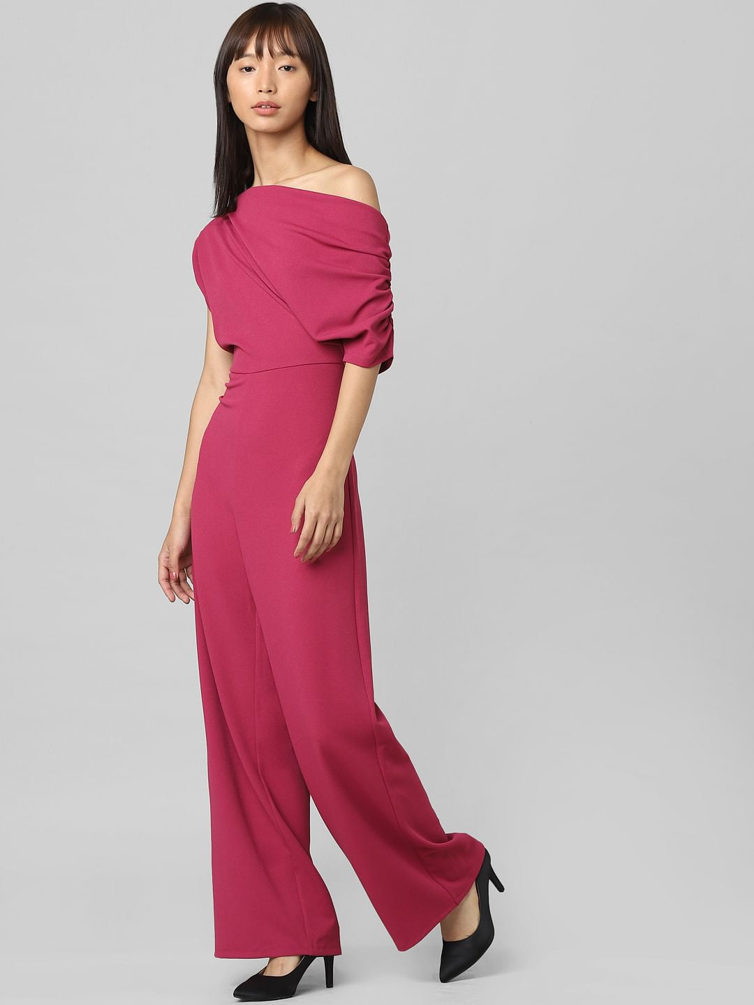 Pink One-Shoulder Jumpsuit