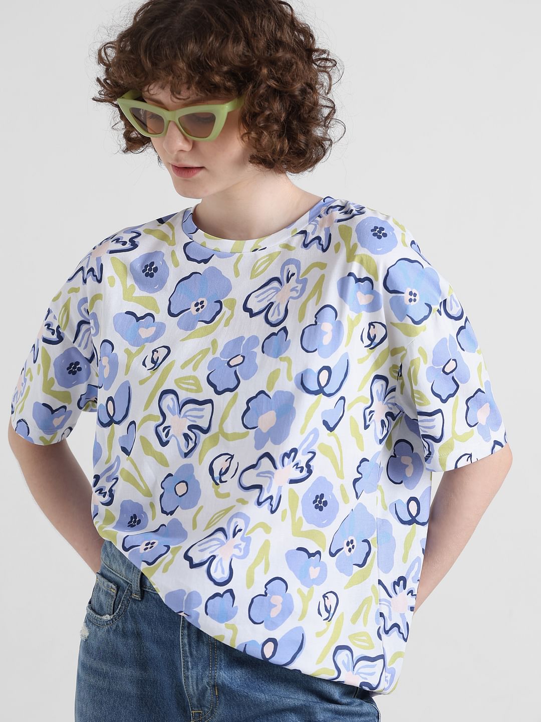 White Floral Oversized T-shirt