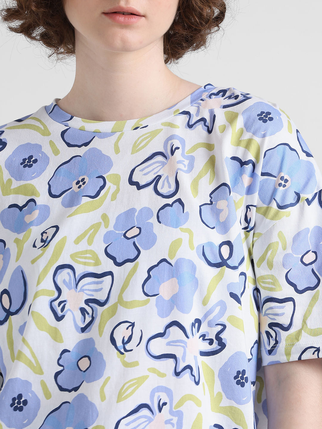 White Floral Oversized T-shirt