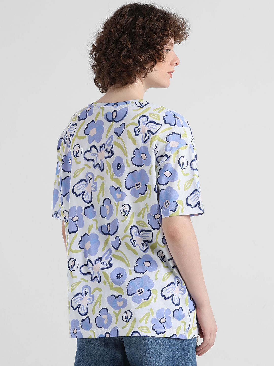 White Floral Oversized T-shirt