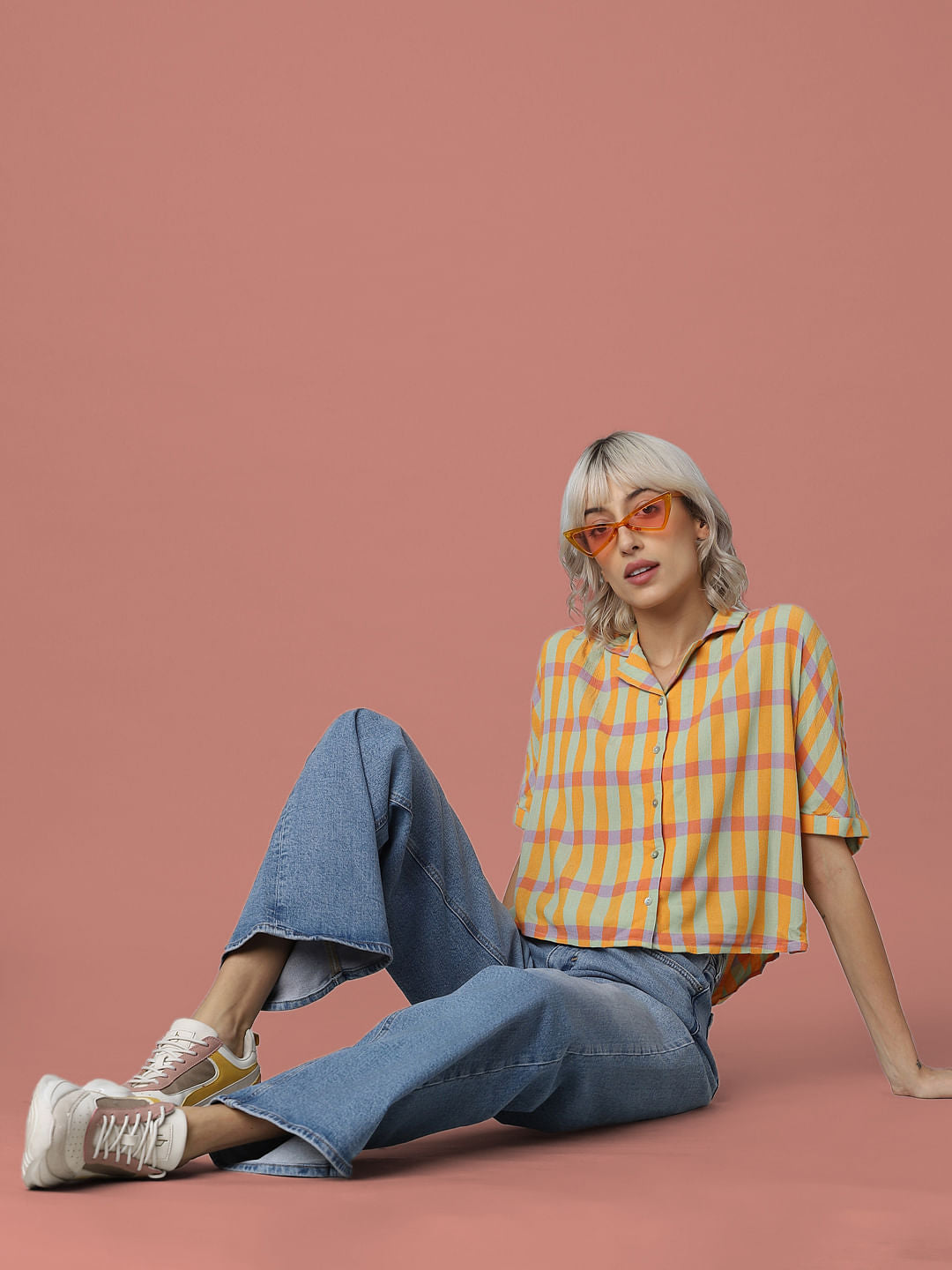 Orange Check Resort Shirt