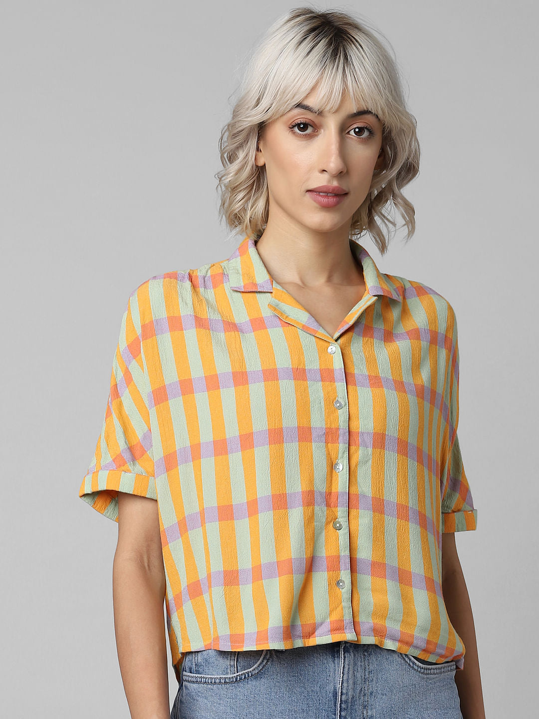 Orange Check Resort Shirt