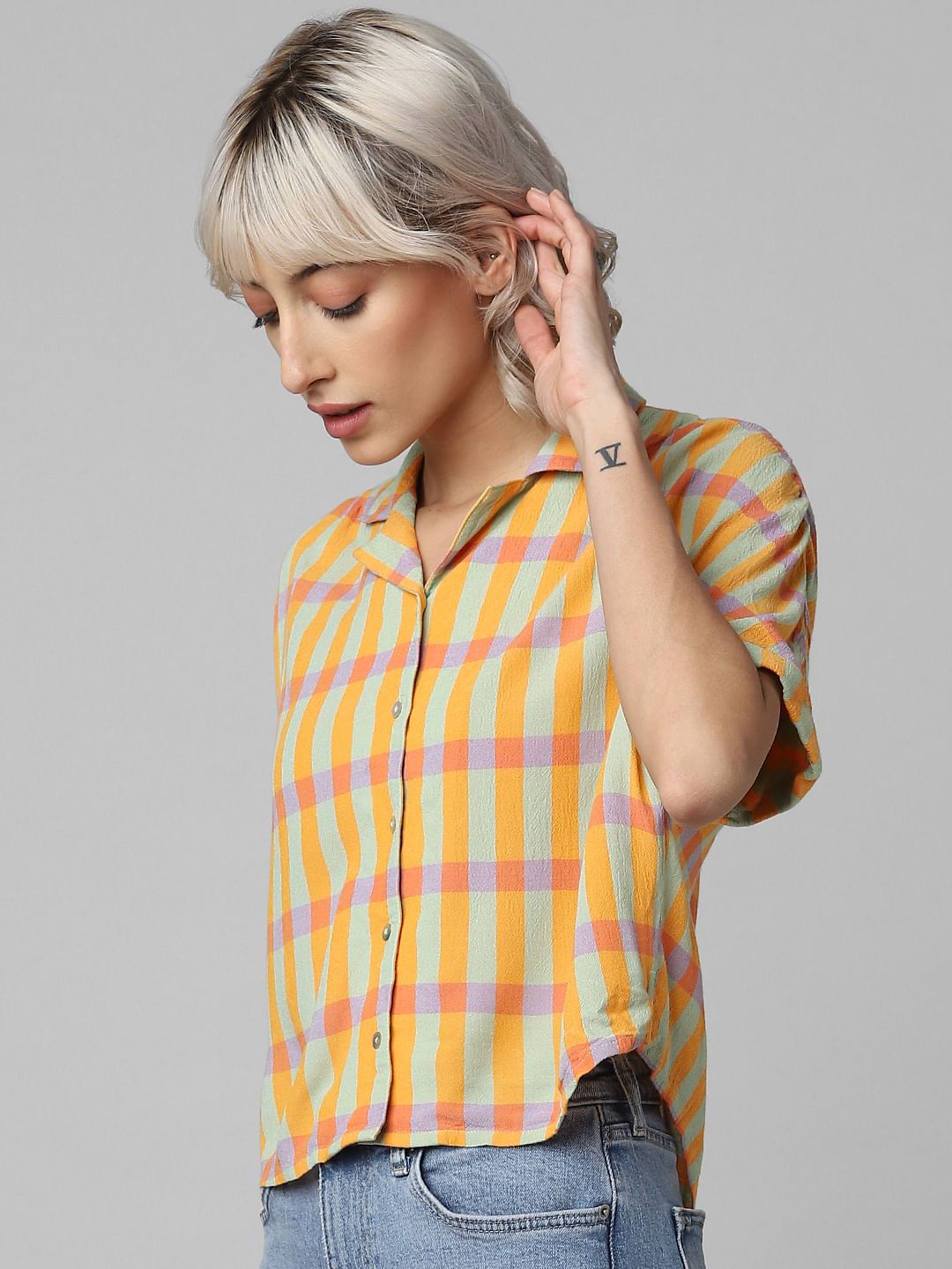 Orange Check Resort Shirt
