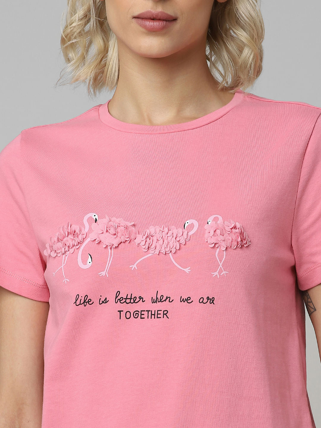Pink Embellished T-Shirt